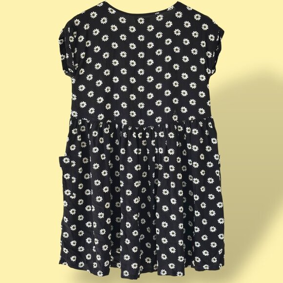 Tucker‎ & Tate Girls Black White Daisy Floral Dress Boho Lagenlook Size Large - Picture 2 of 8